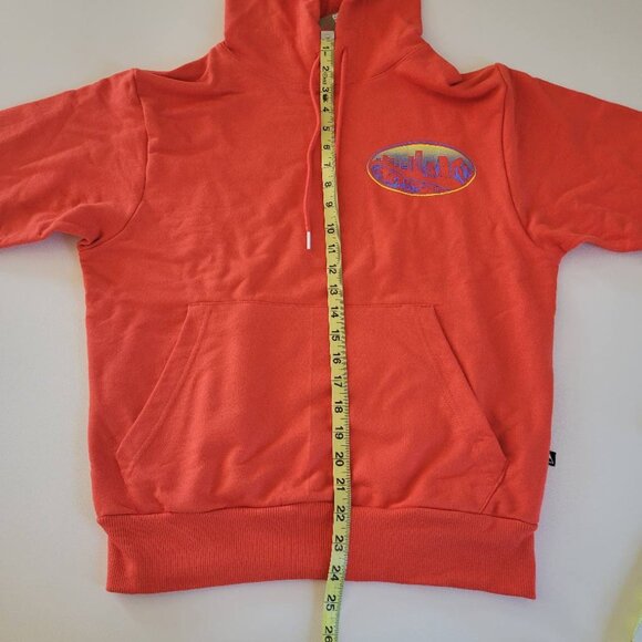 NWT Hanes Explorer Mens French Terry Hoodie Lightweight Graphic Orange Ombre XS - Picture 9 of 9